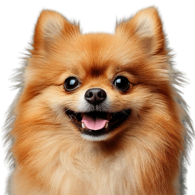 Cachorro pomerânia feliz